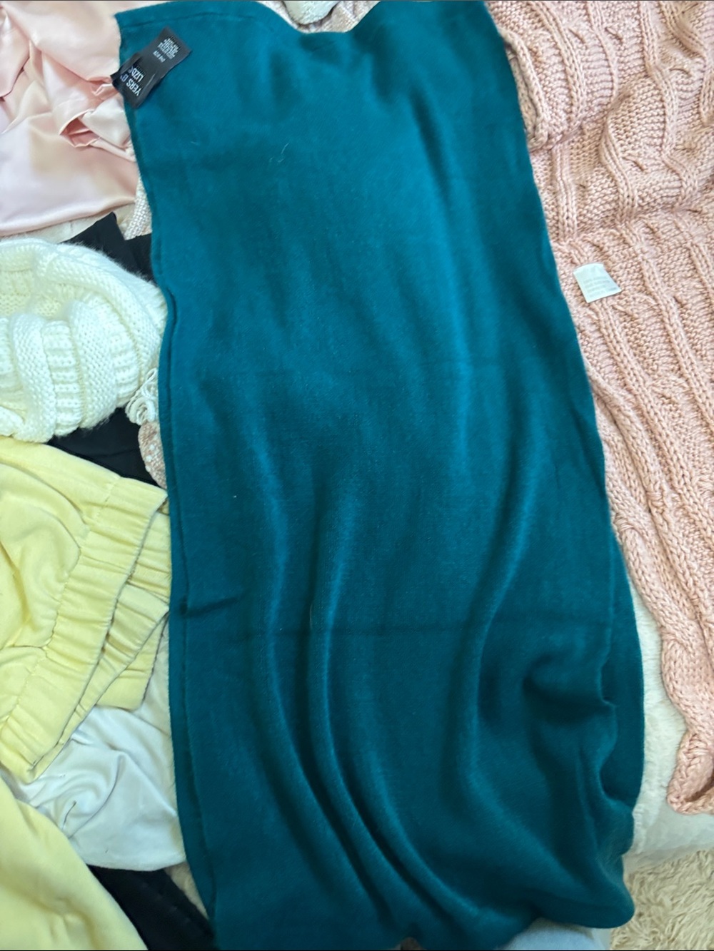 Teal Knit Wrap Scarf - Unbranded